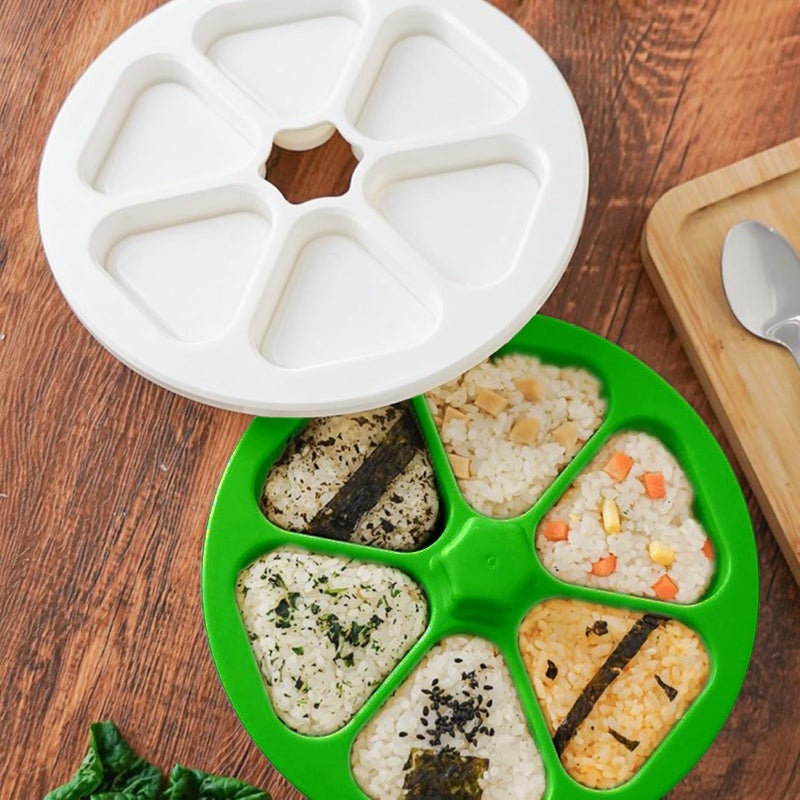 MXYEVL Onigiri Mold Triangle Rice Ball Mold Once Quickly Make 6pcs Triangle Onigiri, Multifunctional Onigiri Mold for Making and Storing Sushi - Image 2